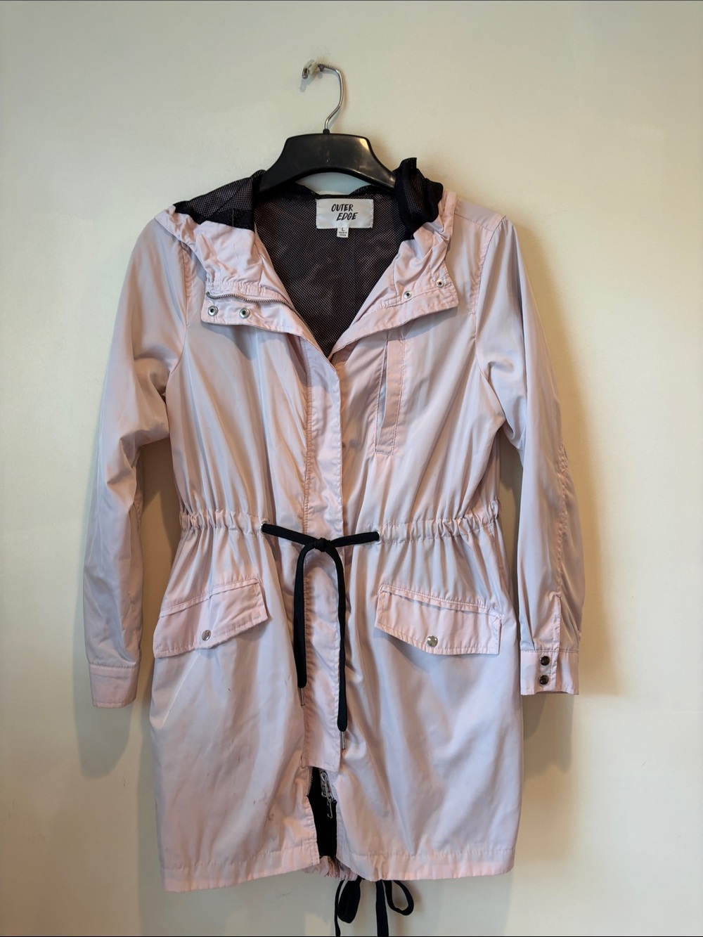 Outer Edge Light Pink Hooded Trench Anorak